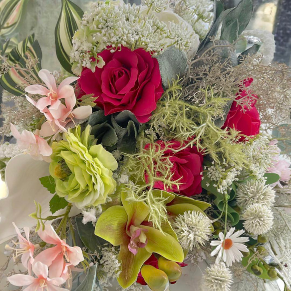 光触媒　ハンドメイド　フレンチスタイルブーケ　花束　造花　母の日 7枚目の画像