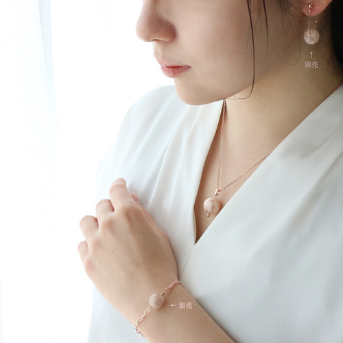 桜・フローラ】天然石チェリーブロッサムアゲート・S925/18KPGP