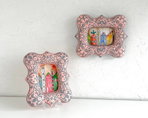 美品、アンティーク風額縁、フルーツ柄入り、立体型 アンティーク風 雑貨 アンティーク風の額縁 ブロカントテイストの質感