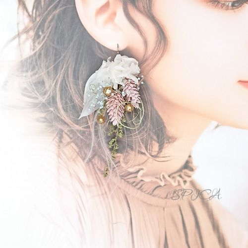 一点限定】本物のお花のアクセサリー ピアス イヤリング プリザーブド 
