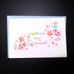 桜ハンドメイド2024　「さくら・卒業おめでとうカード」(1)（2） 2枚セット 6枚目の画像