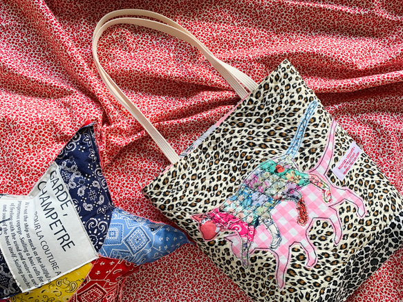 トートバッグ バッグ 「別注」momo cats nine / 猫キルト トートBAG 