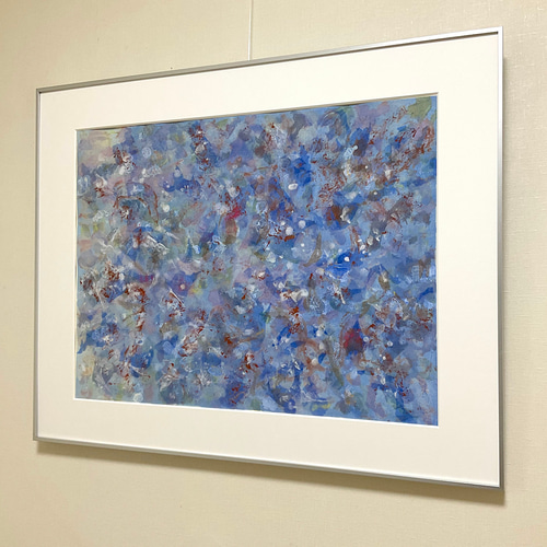 絵画　どれでも1点8000円で、お譲り致します。 新年新春限定 絵画作品 「Textures 海 Blue」和のテイスト カラー作品