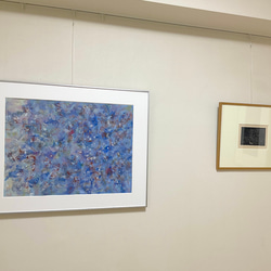 永井雅人絵画作品 「Textures 海　Blue」和のテイスト　カラー作品　美品未使用　ホテル仕様　個展出品作品 7枚目の画像