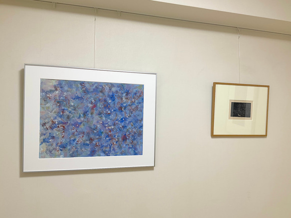 永井雅人絵画作品 「Textures 海　Blue」和のテイスト　カラー作品　美品未使用　ホテル仕様　個展出品作品 7枚目の画像