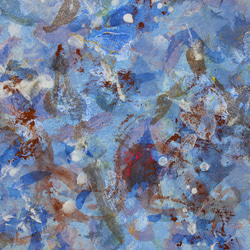 永井雅人絵画作品 「Textures 海　Blue」和のテイスト　カラー作品　美品未使用　ホテル仕様　個展出品作品 6枚目の画像