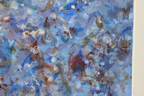 永井雅人絵画作品 「Textures 海　Blue」和のテイスト　カラー作品　美品未使用　ホテル仕様　個展出品作品 6枚目の画像