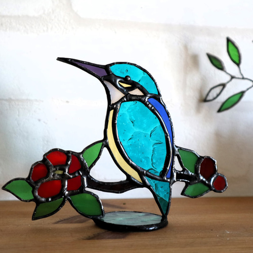 ステンドグラスサンキャッチャー・カワセミ サンキャッチャー