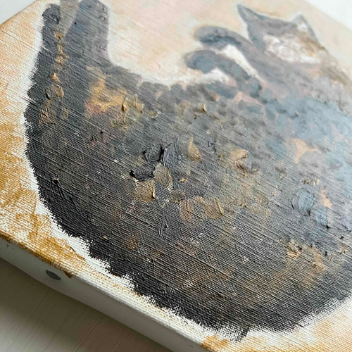 22×27㎝「眠る猫」油彩・原画・F3