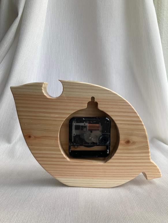 木製(ヒノキ)　葉っぱ　置き時計　掛け時計　No.19 8枚目の画像