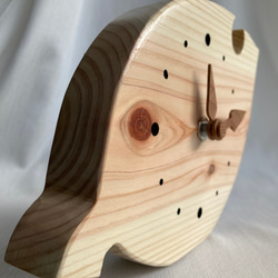 木製(ヒノキ)　葉っぱ　置き時計　掛け時計　No.19 5枚目の画像