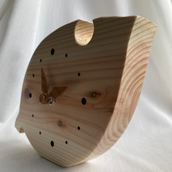 木製(ヒノキ)　葉っぱ　置き時計　掛け時計　No.19 6枚目の画像