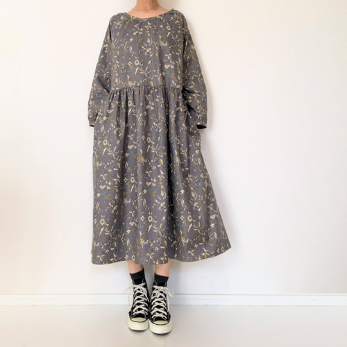 Plantation コットン リネン ボタニカル柄ワンピース 感謝sale♡ Anneコットンリネンボタニカル柄リボンワンピース