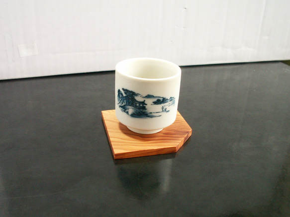 ●屋久杉　無垢　木目の美しい敷板　コースター　茶托　お菓子皿　銘々皿 K307 1枚目の画像