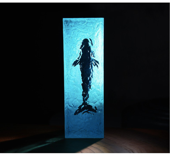 卓上照明 行灯 ライト スタンドライト テーブルランプ ランプ 鯨 海アート レジンアート 装飾 飾り 新居祝い 母の日 7枚目の画像
