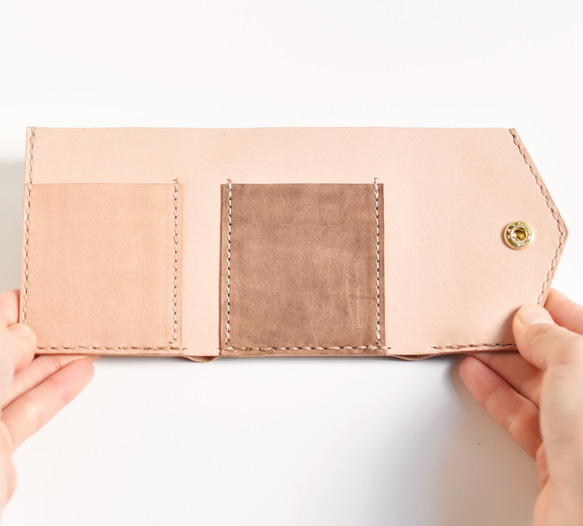 革の手染め財布「チョコレート  No.38（ミニ財布）」 10枚目の画像