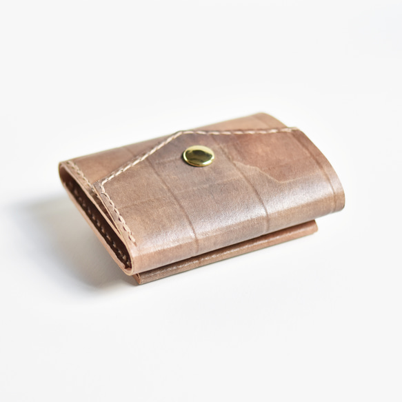 革の手染め財布「チョコレート  No.38（ミニ財布）」 5枚目の画像