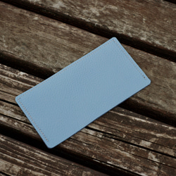 ミニマリストにおすすめ爽やかな紫陽花ブルーの本革　レザー　財布　札入れ　ミニマムウォレット 6枚目の画像