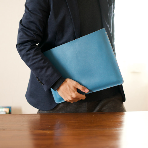 本革爽やかなターコイズブルーのラップトップスリーブケース mac book