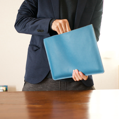 本革爽やかなターコイズブルーのラップトップスリーブケース mac book