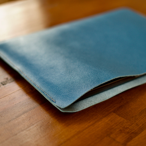 本革爽やかなターコイズブルーのラップトップスリーブケース mac book