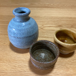 登り窯作品】徳利とぐい呑み2個セット おちょこ・ぐい呑み・徳利 宮嵜