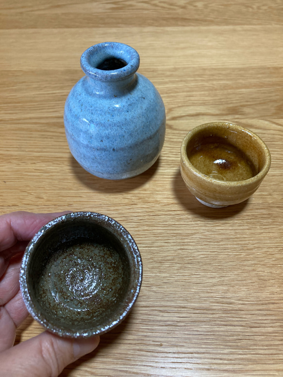 【登り窯作品】徳利とぐい呑み2個セット 4枚目の画像