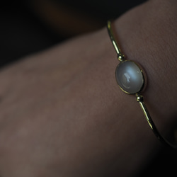 moonstone brass bangle (kijimo) 8枚目の画像