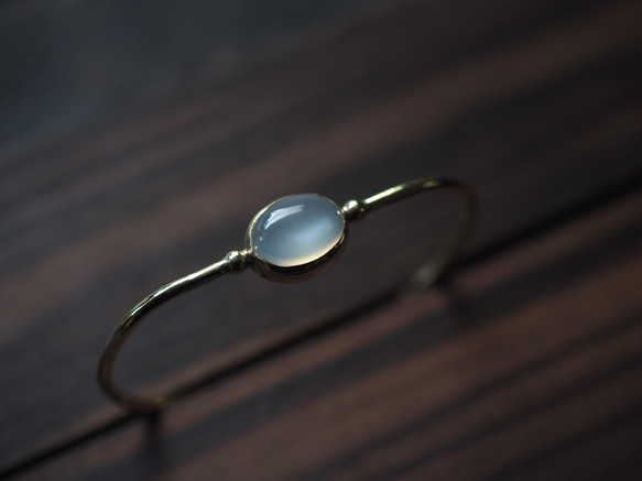 moonstone brass bangle (kijimo) 5枚目の画像