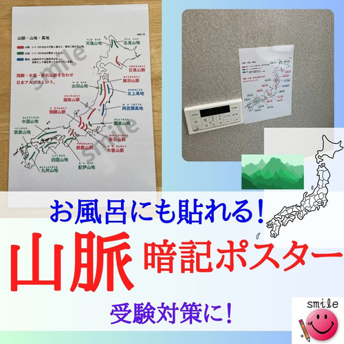 白地図で覚える 地理ポスター6枚セット 半島・島・平野・山脈・河川