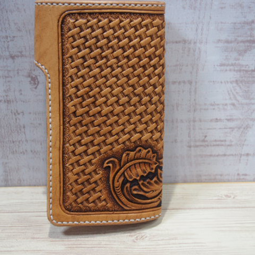 SALE】スライドタイプ限定「スマホケース」革カービング iPhoneケース