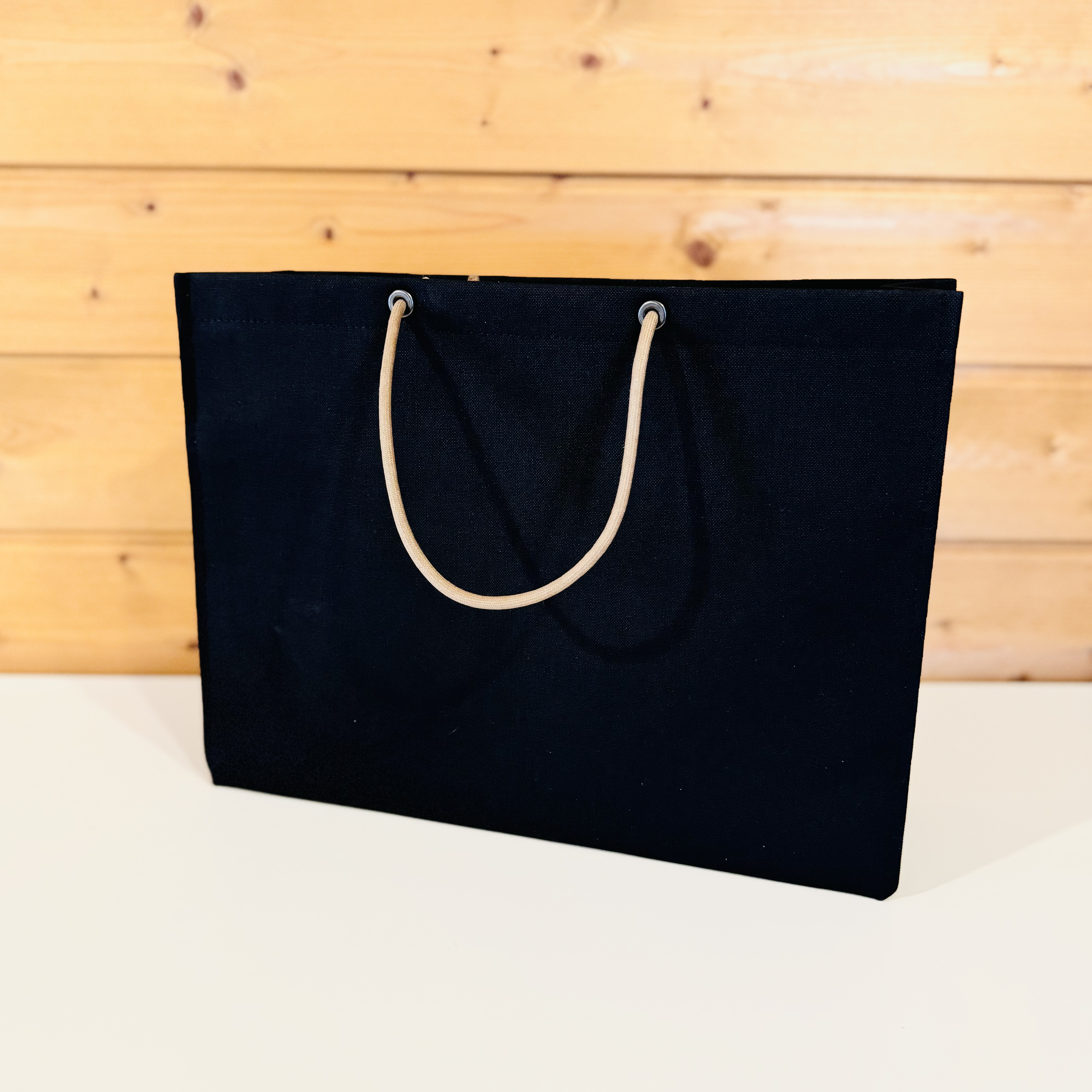 A4対応　紙袋みたい　メンズライクな手提げ帆布バッグ　横型