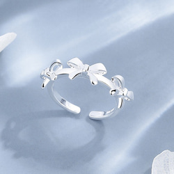 シルバー925 リボン型  手作りリング ribbon ring【silver925】リボン 華奢 シルバー925 シルバー