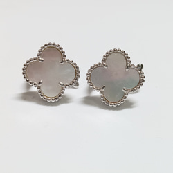 天然白蝶貝 マザーオブパール×イエローゴールドカラー 2チャームピアス