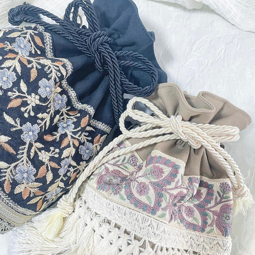 リクエスト＊ロラライハリス♡ライトブルーWデニム刺繍の丸底