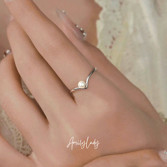 クラシカルパールリング silver925 大人 カジュアル シンプル 高見え