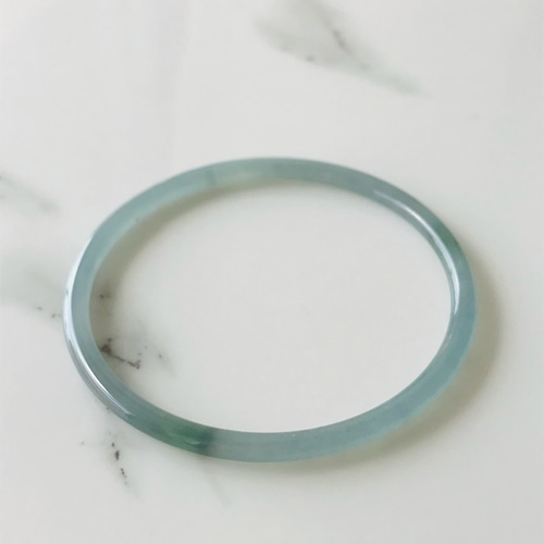 B510-046] ジェイド JADE ヒスイ 本翡翠 バングル グアテマラ産 アイス 