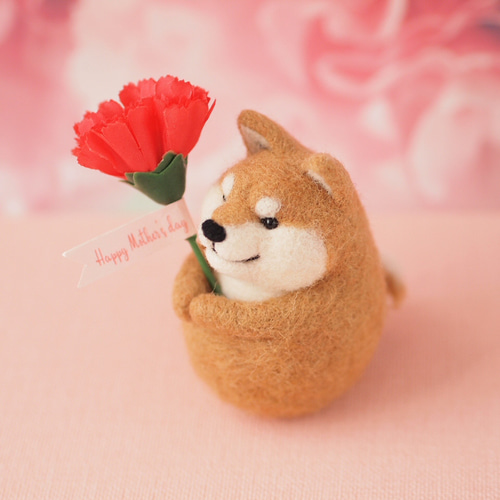 羊毛フェルト　柴犬　momoichigo 羊毛フェルト柴犬momoichigo