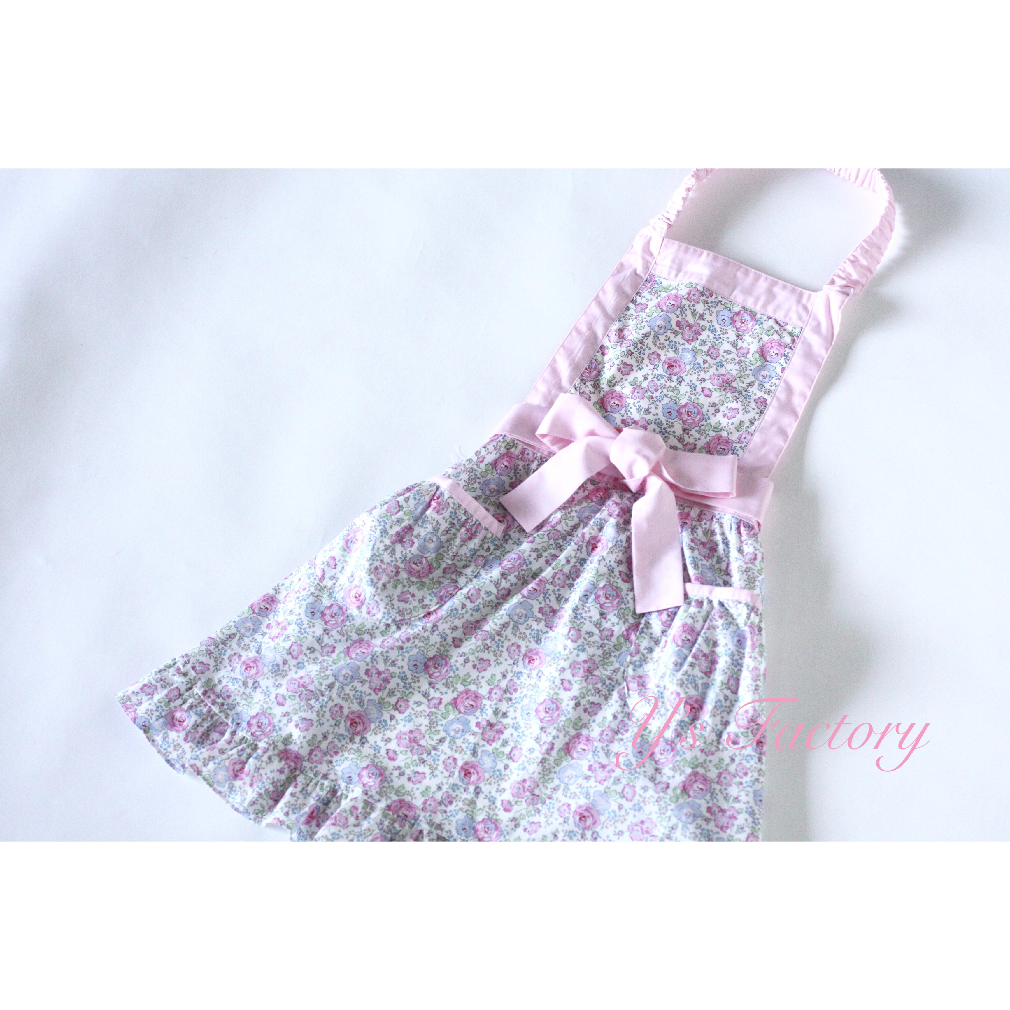 キッズ用フリルエプロン*リバティ(フェリシテ)