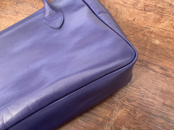 古董 Atelier 包 皮包 手提包 牛皮 紫色 第5張的照片
