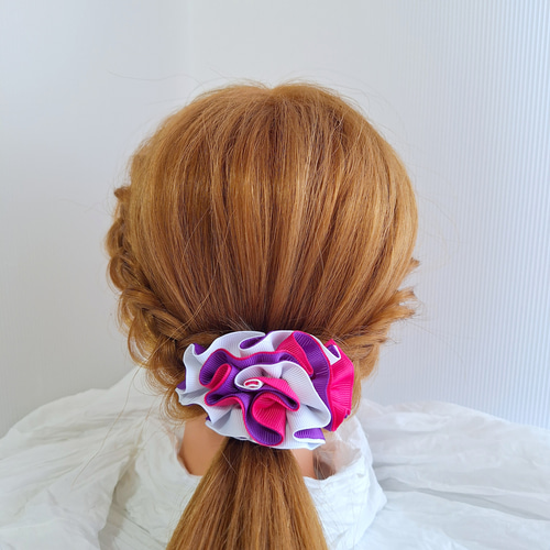 ヘアクリップ 一点もの フラワーモチーフ オレンジ イエロー