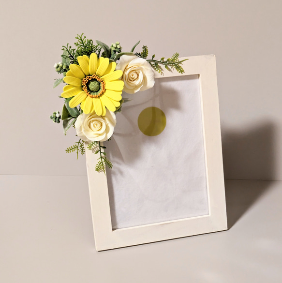 クレイフラワー❀ガーベラとバラのフォトフレーム        Ω 人気・おすすめ｜売れ筋商品・話題商品におすすめ コスパ重視 安心配送 コスパ重視