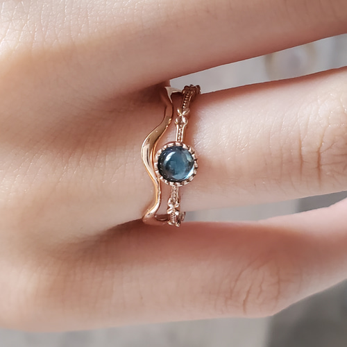 ピンクゴールド3点セット、サイズと石選べる♡SV925 重ね付けリングRS