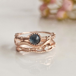 ピンクゴールド3点セット、サイズと石選べる♡SV925 重ね付けリングRS