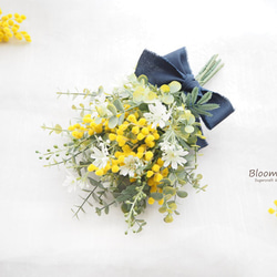 ミモザとユーカリの花束風スワッグ ~ with artificial flowers ~ 4枚目の画像