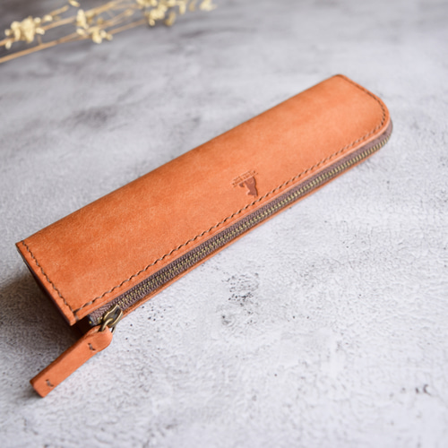 ペンケース 本革 ｲﾀﾘｱﾝﾚｻﾞｰ Brown ブラウン ペンケース ATELIER SHIBA