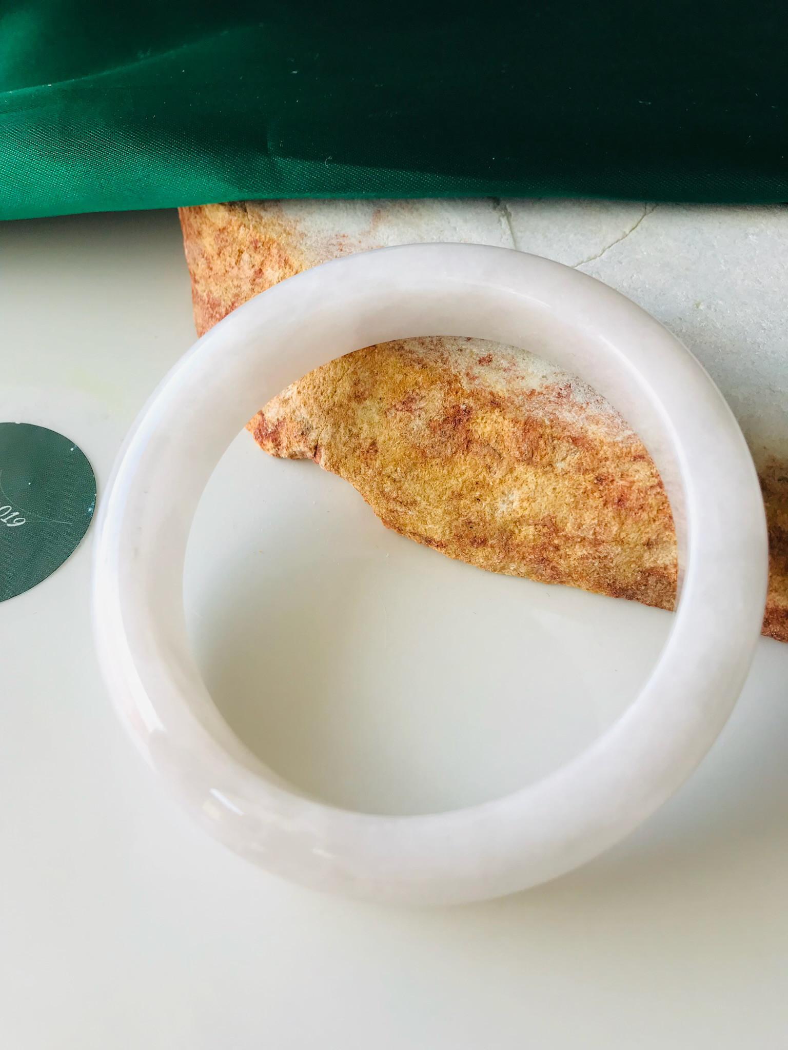 [B510-062] ジェイド　JADE  ヒスイ　本翡翠　バングル　ミャンマー産　ライトピンクラベンダー　56.0mm