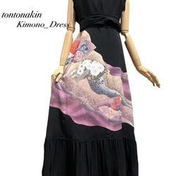大きめフリーサイズ 有松鳴海絞り浴衣リメイクワンピース 送料無料 夏‼︎ 藍染 有松鳴海絞り 浴衣 着物 リメイク ロング