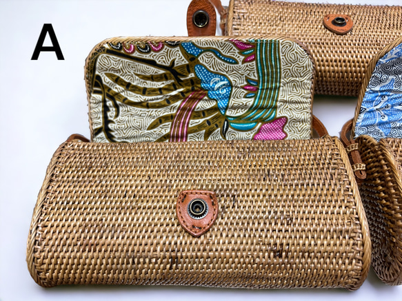 アタ お出かけポーチ　スマホポーチ　アタバッグ アタ製　ラタン　手編み　カゴバッグ　バリ島 7枚目の画像