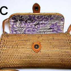 アタ お出かけポーチ　スマホポーチ　アタバッグ アタ製　ラタン　手編み　カゴバッグ　バリ島 9枚目の画像